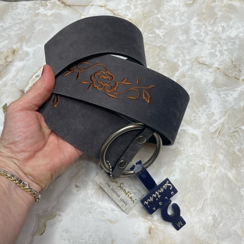NWT Olga Santini bohemian embroidered leather belt